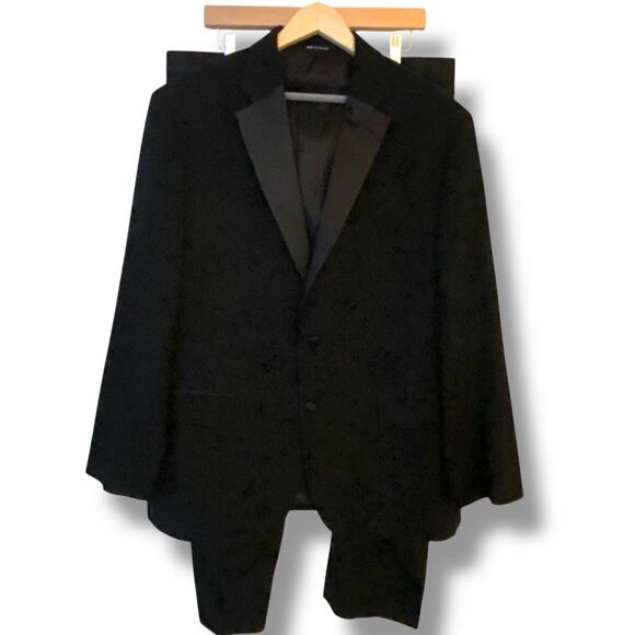 Pronto Uomo Tuxedo Black Wool Blend 44R 38 W 28 Inseam Party Wedding Black Tie